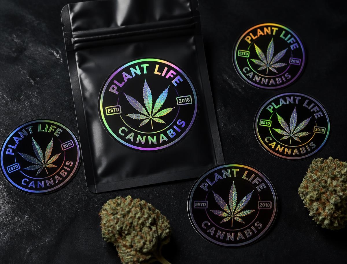 Cannabis Holographic Stickers example