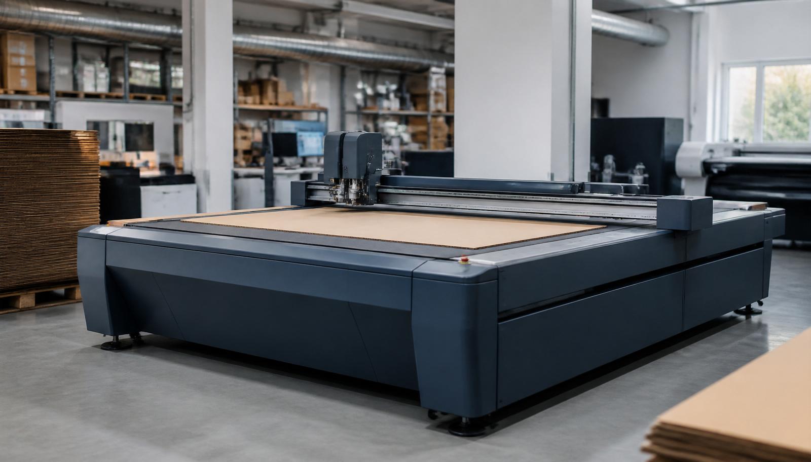 Kongsberg X24 digital CNC cutting table in a print production facility