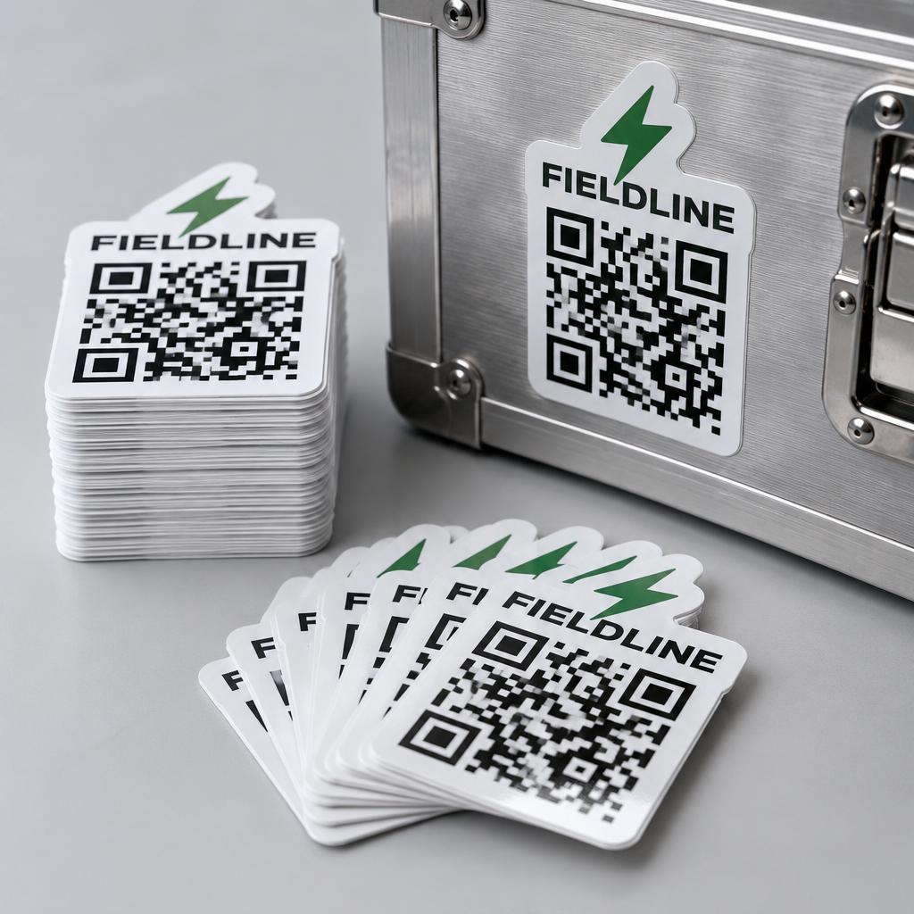 QR code stickers printed by Stickerine